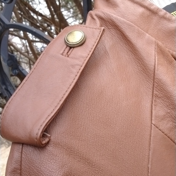 Metro Style leather jacket Genuine Leather Vintage Size 8 - Picture 13 of 16